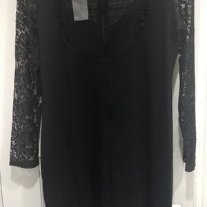 NWT French Connection black dress w/ lace sleeves